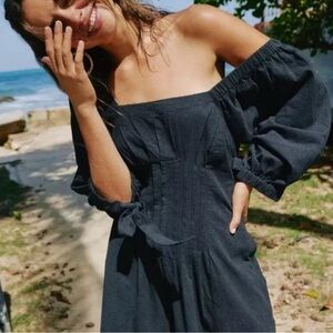 Free People Cerise Mini Dress Black XS NWT